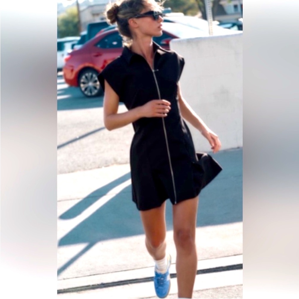 BNWT Zara Fitted Stretch Zip Front Tennis Dress